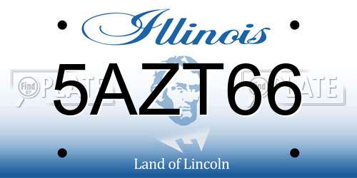 5AZT66 Illinois License Plate