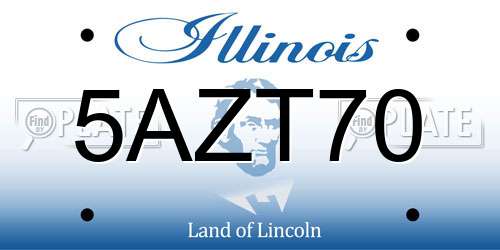 5AZT70 Illinois License Plate