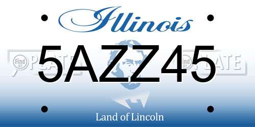 5AZZ45 Illinois License Plate