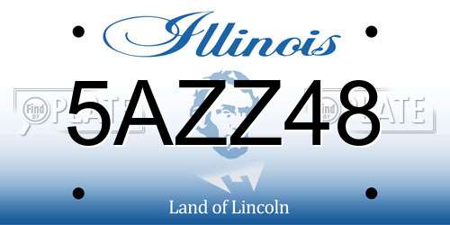 5AZZ48 Illinois License Plate