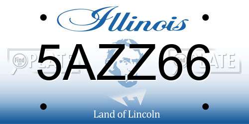 5AZZ66 Illinois License Plate
