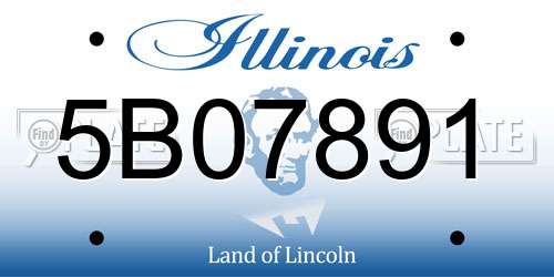 5B07891 Illinois License Plate