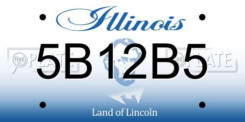 5B12B5 Illinois License Plate