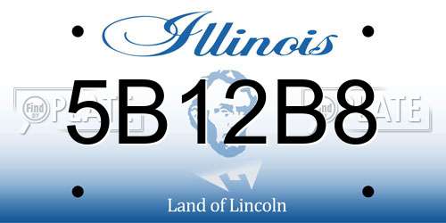 5B12B8 Illinois License Plate