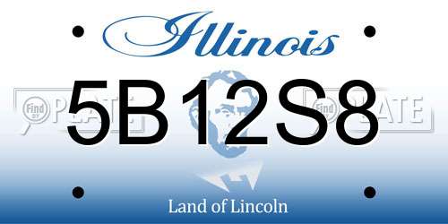 5B12S8 Illinois License Plate