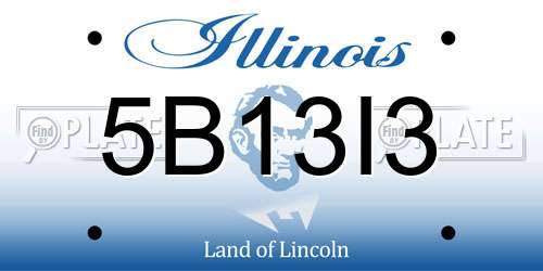 5B13I3 Illinois License Plate