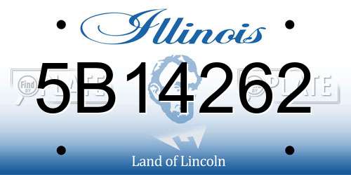 5B14262 Illinois License Plate