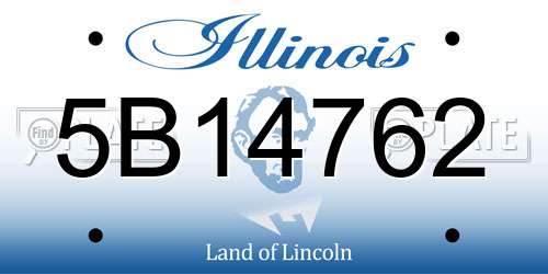 5B14762 Illinois License Plate