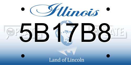 5B17B8 Illinois License Plate