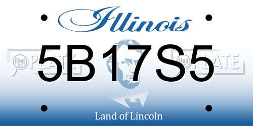 5B17S5 Illinois License Plate