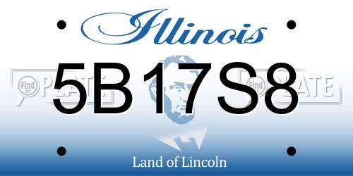 5B17S8 Illinois License Plate