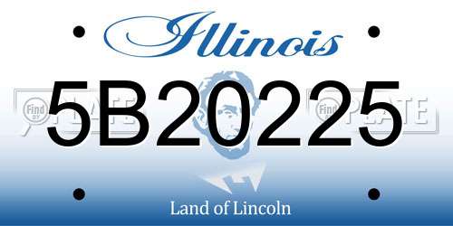 5B20225 Illinois License Plate