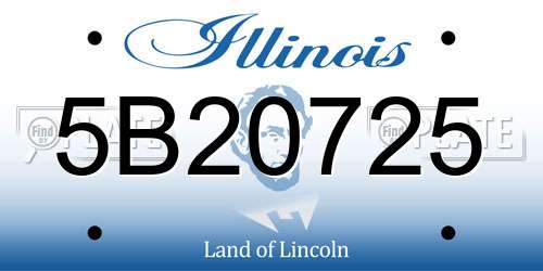 5B20725 Illinois License Plate