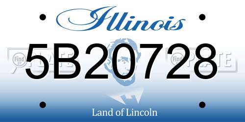 5B20728 Illinois License Plate