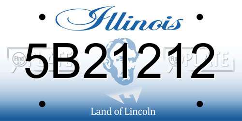 5B21212 Illinois License Plate