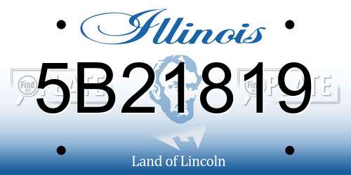 5B21819 Illinois License Plate