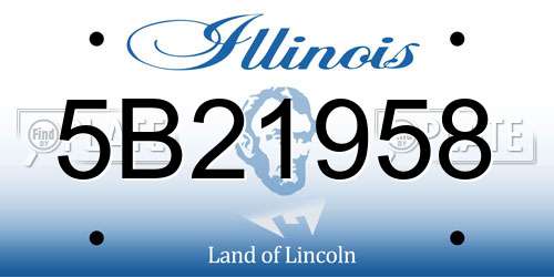 5B21958 Illinois License Plate