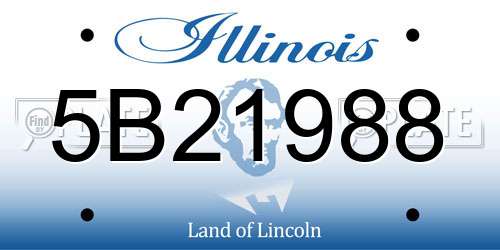 5B21988 Illinois License Plate