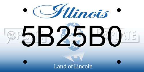 5B25B0 Illinois License Plate