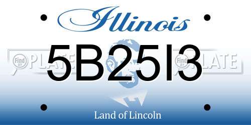 5B25I3 Illinois License Plate
