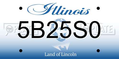 5B25S0 Illinois License Plate