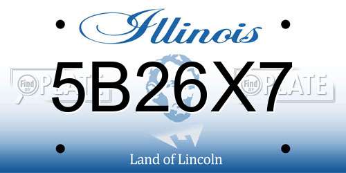 5B26X7 Illinois License Plate