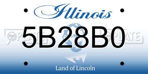 5B28B0 Illinois License Plate