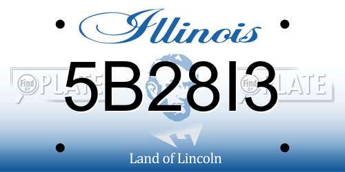 5B28I3 Illinois License Plate