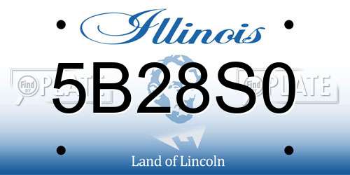 5B28S0 Illinois License Plate
