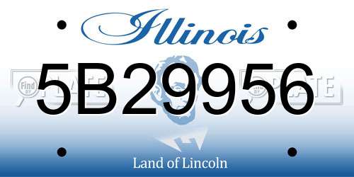 5B29956 Illinois License Plate
