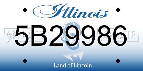 5B29986 Illinois License Plate