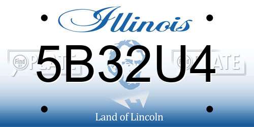 5B32U4 Illinois License Plate