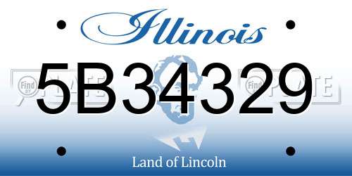 5B34329 Illinois License Plate