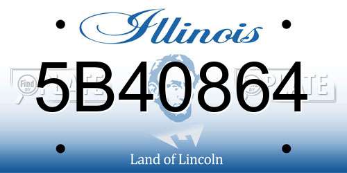 5B40864 Illinois License Plate