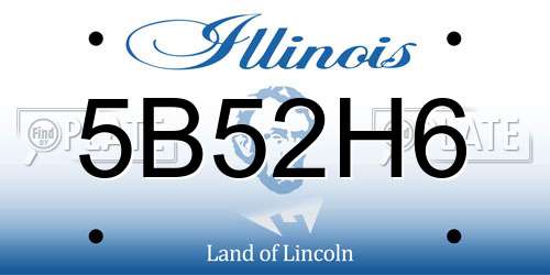 5B52H6 Illinois License Plate