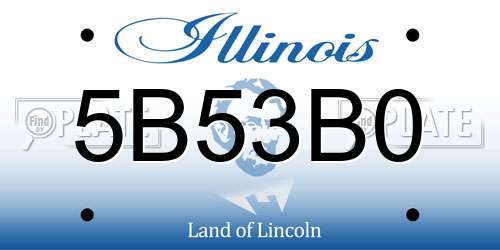 5B53B0 Illinois License Plate