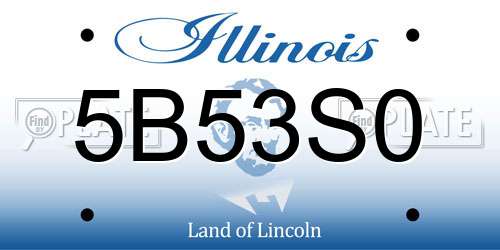 5B53S0 Illinois License Plate