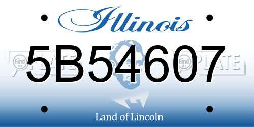 5B54607 Illinois License Plate