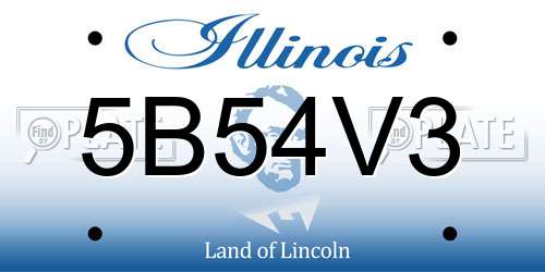 5B54V3 Illinois License Plate