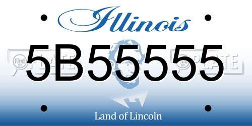 5B55555 Illinois License Plate