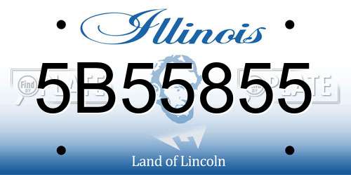 5B55855 Illinois License Plate