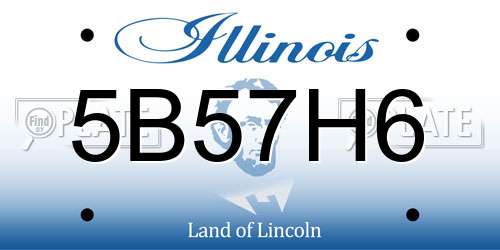 5B57H6 Illinois License Plate