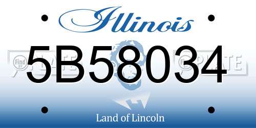 5B58034 Illinois License Plate