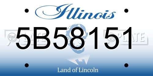 5B58151 Illinois License Plate