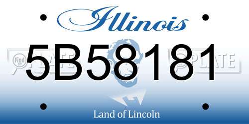 5B58181 Illinois License Plate