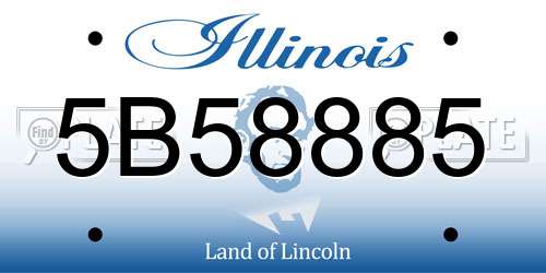5B58885 Illinois License Plate