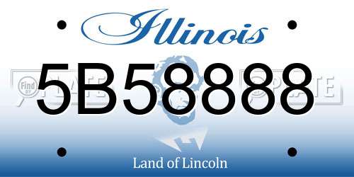 5B58888 Illinois License Plate