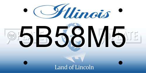 5B58M5 Illinois License Plate