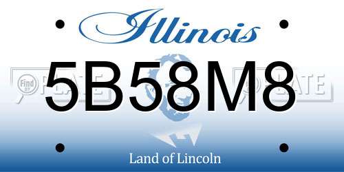 5B58M8 Illinois License Plate