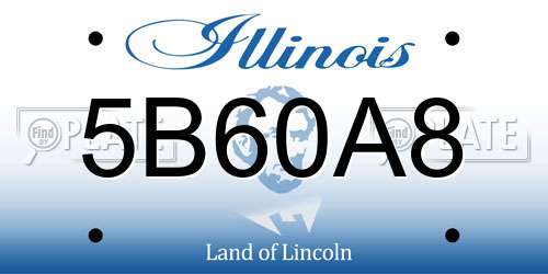 5B60A8 Illinois License Plate
